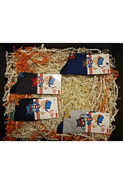 LİA Underwear Patterned Long Boys' Socks 4-Piece Set