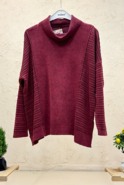 sahnemoda Degaje Cotton Sweater with Self-Printed Sides