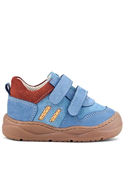 Rakerplus Schaggy Genuine Leather Blue Claret Red Velcro Baby Sports Shoes