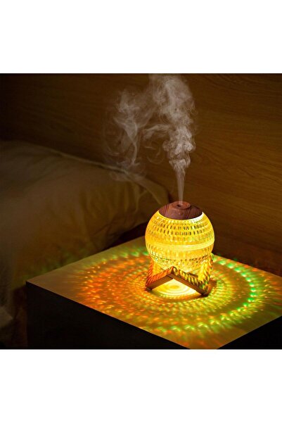 kialed Gece Lambalı & Ahşap Ayaklı Mini Hava Nemlendirici – 350ML