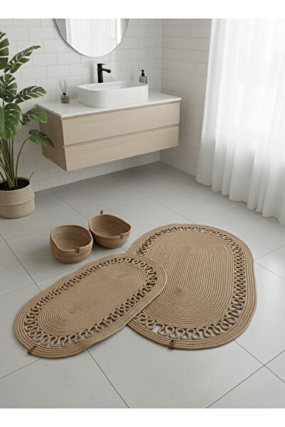 Dosade Premium Jute Wicker Bathroom Set (4 Pieces) |   Mop and Basket Set