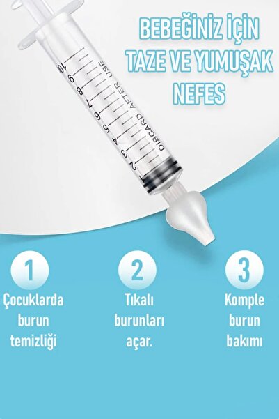 MorBebe Bebek Burun Şırıngası 1 Adet Temizleme Aparatı Aspiratör Yıkama Anne Çocuk Sağlık x