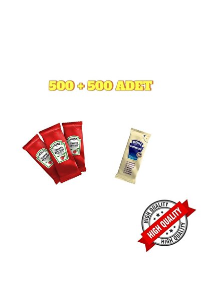 Heinz Mayonez + Ketçap Sachet Pp Tek Tullanımlık 9gr * 500+500 ADET X 12 Paket