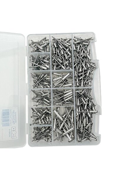 TOKO Hobi-4 Alüminyum Pop Perçin Seti 411 Parça 13 Çeşit Organizer Takım Çantalı