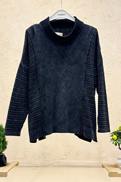 sahnemoda Degaje Cotton Sweater with Self-Printed Sides