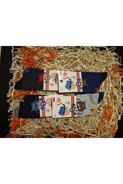 LİA Underwear Patterned Long Boys' Socks 4-Piece Set