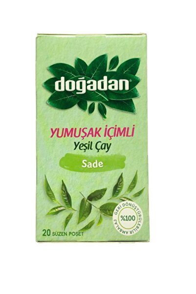 Doğadan شاي أخضر ناعم ومذاق عادي 20 قطعة 22 جرام × 3 عبوات