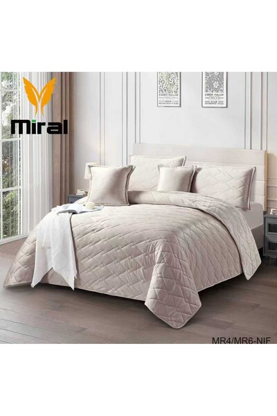 alzawia Single winter bedspread, plain with a fleece cover, 4 pieces