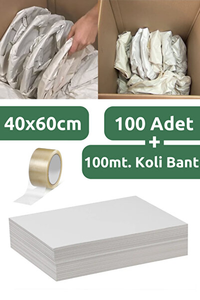 Anadolu Ambalaj Market 100 Adet 40x60 Adet Ambalaj Kağıdı - Tabak Bardak Eşya...
