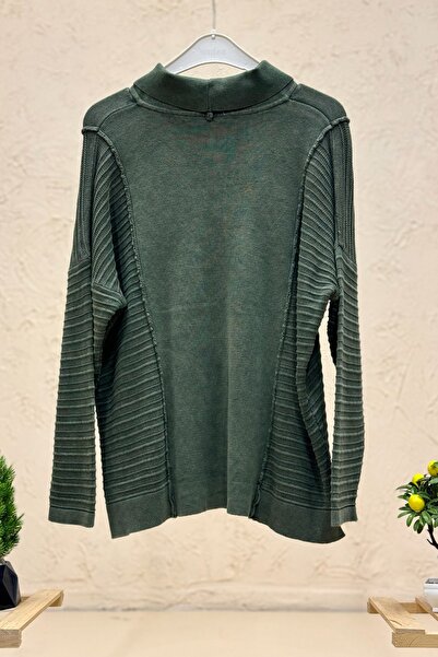 sahnemoda Degaje Cotton Sweater with Self-Printed Sides