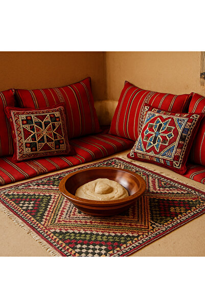 Dania Round Vietnamese wooden serving bowl for Aseed, 37 cm