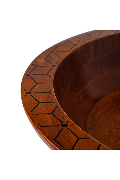 Dania Round Vietnamese wooden serving bowl for Aseed, 33 cm