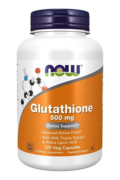 Now Glutathione 500 mg, with Milk Thistle Extract & Alpha Lipoic Acid - 120 Veg Capsules