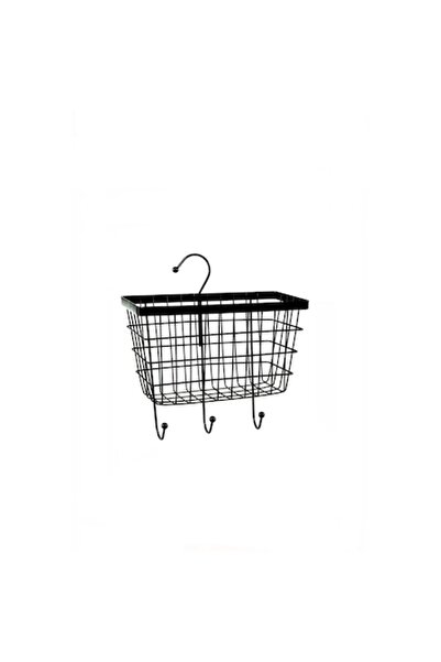 OEM Metal hanging organizer basket, 3 hooks, 20x8x14 cm