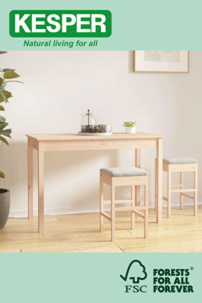 Kesper Doğal Masif Ladin Çok Amaçlı Masa – 125 x 75 x 75 cm | Mutfak, Salon, Çalışma ve Balkon Kullanımı