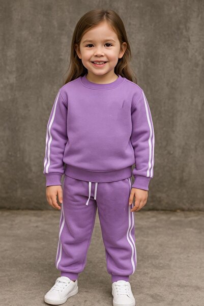 ESKİŞEHİR YUMURCAK Three-Thread Tracksuit with Fleece Lining and Side Stripes