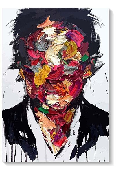 Drub Alabdaa لوحة فنية جدارية عتيقة - وجه رجل ملون 40×60 سم
