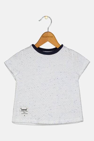 Choupette Kids Boy Textured Short Sleeve T-Shirt, White