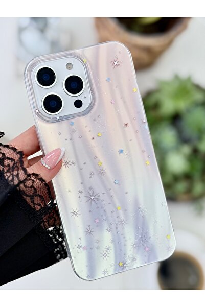 Go Aksesuar iPhone 16 Promax Compatible Shine Star Color Gradient Shiny Silicone Protective Case