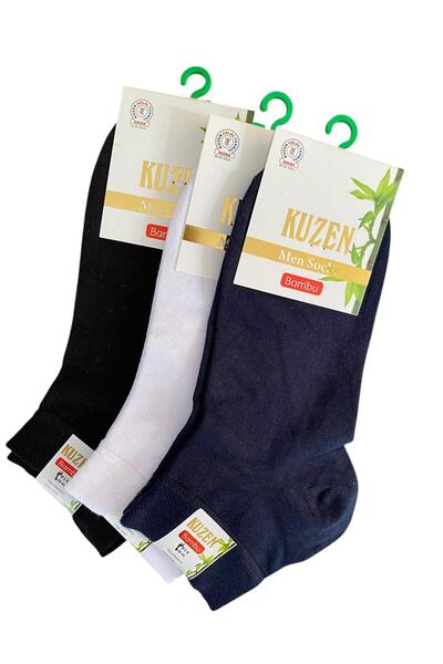 Miyakidsworld Bambu Men's Half Socks Seamless Socks 6-Pack - Anti-Sweat - Black-White-Brown-Navy Blue-Beige-Green