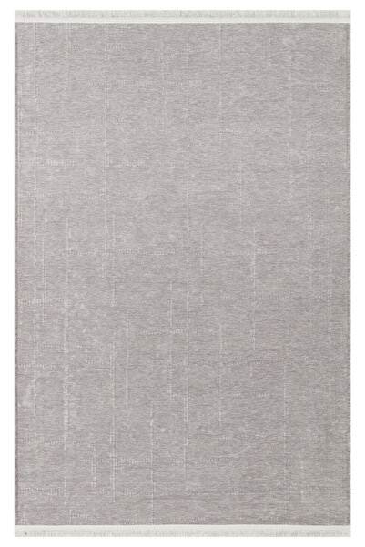 Eko Halı Liza Kilim Liz 02 Grey Yumuşak Tuşeli Çamaşır Makinesinde Yıkanabile...