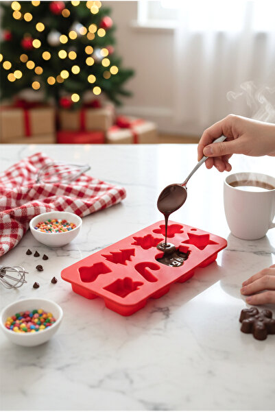 FH finehome Xmas New Year Silicone Chocolate Mold