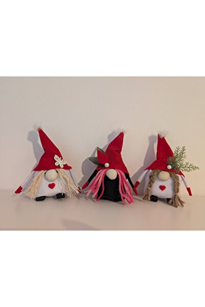 Handmade Minis Boutique Set of 3 Handmade Gnomes, red