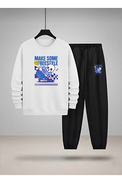 LORVEX Swea tricou - Set Trening Băieți Gât rotund FREESTYLE Imprimat 3 fire ...