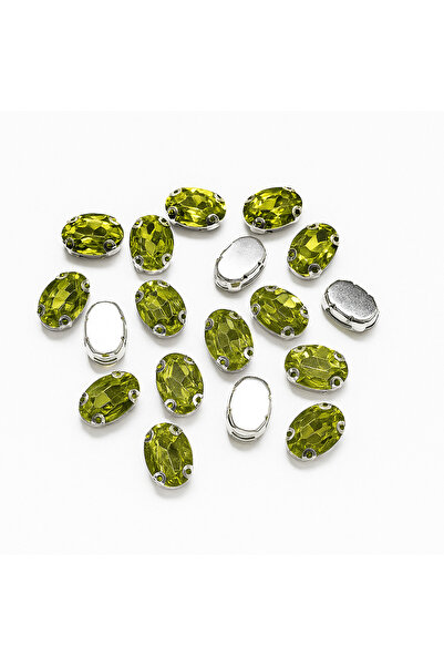 Prestij Boncuk حجر ديكسترا بيضاوي اللون أصفر 10 × 14 ملم 100 قطعة