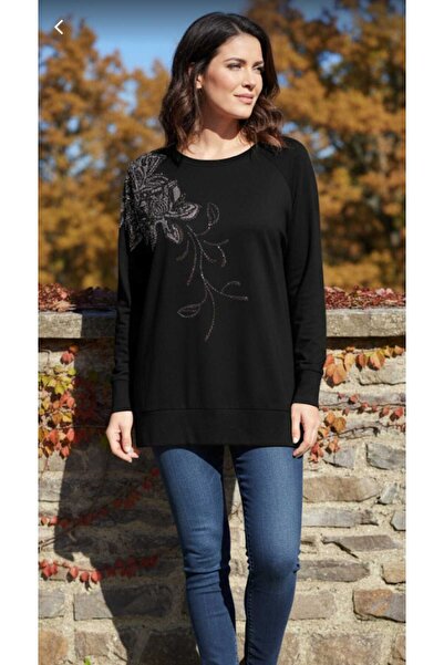 Aylin Slim Fit Long Sleeves with Ribbed Sleeves and Bottom Printed on the Front and Sleeves Sports Combed Cotton