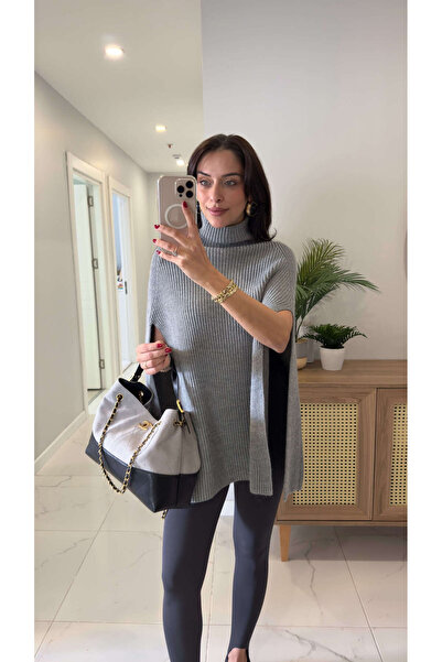 BİRCANÇİL Zorenn Gray Poncho Knitwear
