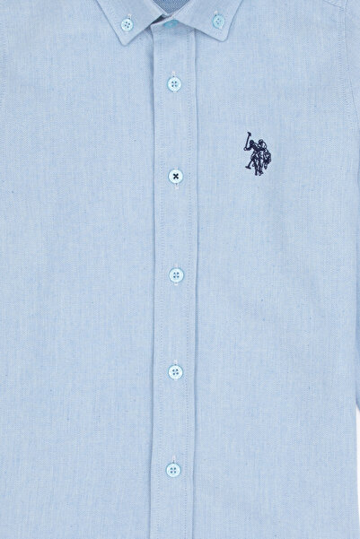 U.S. Polo Assn. Boy's Light Blue Long Sleeve Basic Shirt 50316769-Vr003
