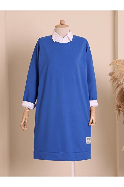 MissRunin Crew Neck Slit Combed Sweat