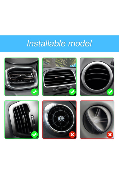 Go-Des GD-HD753 2-in-1 Car Phone Holder/Mount | Auto-Tightening Suction Cup & Air Vent Clip