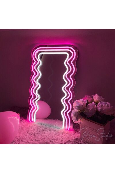 Muummirror 190 cm Ledli Desenli Dekoratif Duvar Boy Aynası