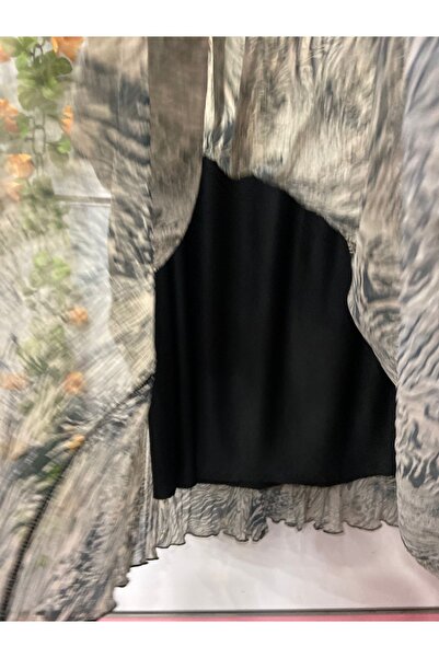 edu collection Patterned Chiffon Bohe Bell Skirt with Lining