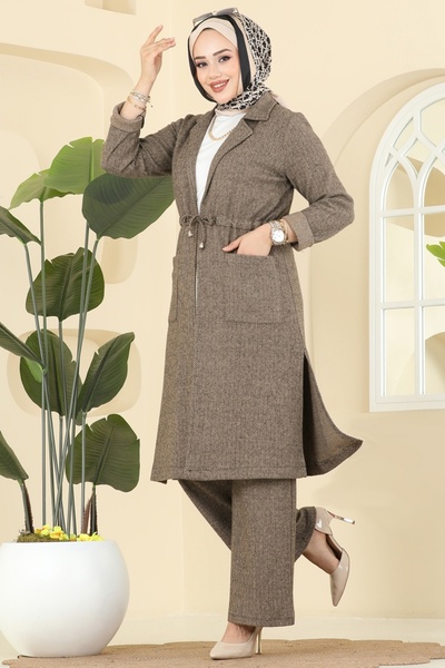 ModaMerve Beli Tünelli Balıksırtı Takım 24081UKBK1160-MS Vizyon