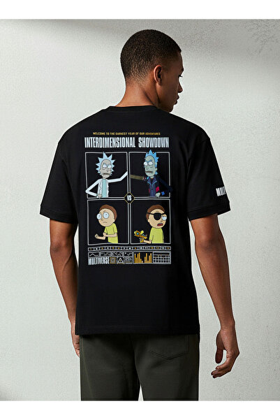 SP Characters Men Regular Fit Crew Neck Short Sleeve Rick and Morty Print T-shirt