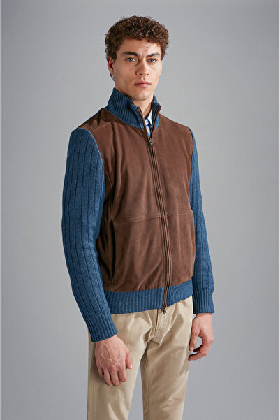 PAUL&SHARK بلوفر رجالي من الصوف الدائري بسحاب