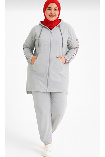 CNG MODA Plus Size Zippered Tomy Mother Tracksuit Set