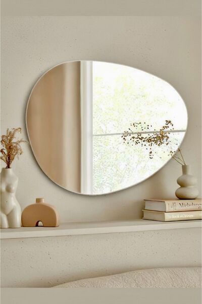 Muummirror 100 cm Asimetrik Duvar Dekorasyon Aynası - Konsol Üstü Salon Dekor...