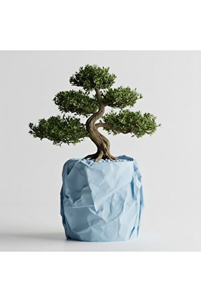 OEM Decorative pot, Crumpled Design, Arctic Blue