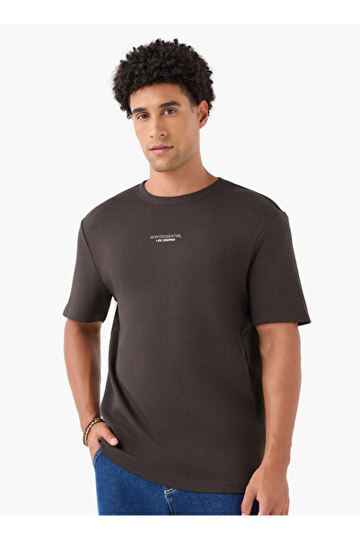 Lee Cooper Men Regular Fit Crew Neck Short Sleeves Logo Print T-shirt