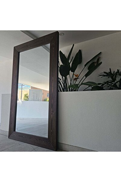 Muummirror 200x120 cm Ağaç Çerçeveli Boy Ayna - Doğal Ağaç Çerçeve Dev Boy Ay...