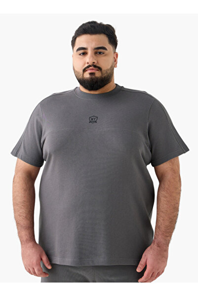 FAV Plus Size Panelled T-shirt with Crew Neck