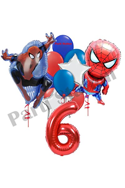 Parti Station Örümcek Adam 6 Yaş Balon Set Avengers Örümcek Adam Konsept Doğu...
