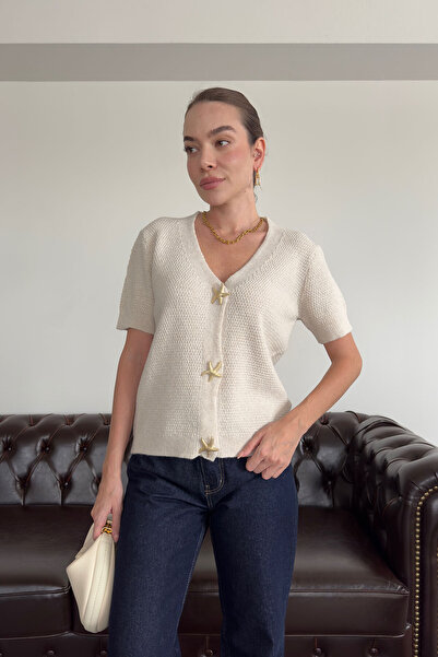 MAGARDE Cardigan premium cu nasturi în formă de stea de mare - VİZON