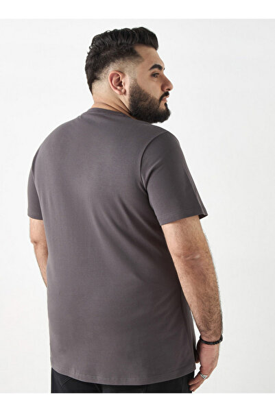 FAV Plus Size Slogan Print Crew Neck T-shirt with Short Sleeves