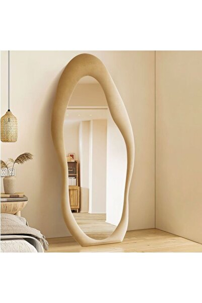 Muummirror 120 cm Kadife Kumaş Çerçeveli Dekoratif Duvar Boy Aynası - Konsol ...