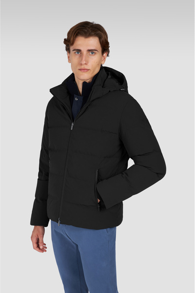 PAUL&SHARK Men's Regular Fit Quilted Patterned down Filled Hooded Black Jacket 15312007-011